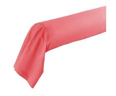 Douceur dIntÃ©rieur LINA Taie de Traversin Coton Corail 85 x 185 cm