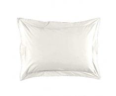 Essix - Taie doreiller Royal Line Percale de Coton Meringue 50 x 70 cm