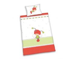 Herding BABY BEST Parure de Lit pour Enfants, Réversible Coccinelle Lara, Housse de Couette 100 x 135 cm, Taie dOreiller 40 x 60 cm, Coton/Renforcé