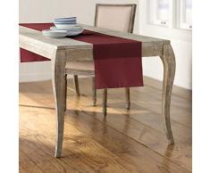 La Lin Popeline de Polyester Chemin de Table, Polyester, Bordeaux, 35.56 x 274.3 x 0.04 cm