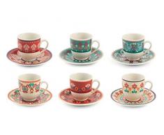 Villa DEste Home Tivoli 2195371 Shiraz Lot de 6 tasses Ã cafÃ© en porcelaine