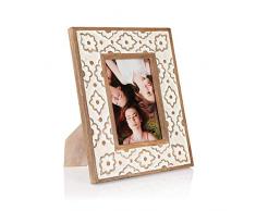 Penguin Home Cadre photo en bois artisanal 5 X 7 (13 X 18 cm), fenÃªtre en vrai verre, supports de fixation murale et chevalet de table, paysage ou portrait, beau design