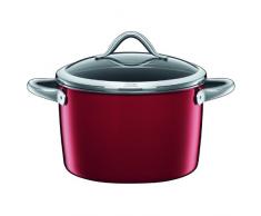 Silit Faitout de 24 cm de diamètre Environ. Vitaliano Rosso Couvercle en Verre avec revêtement en céramique Compatible Induction Compatible Lave-Vaisselle 6,2 l