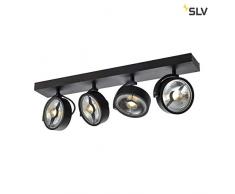 SLV KALU CW, applique murale et plafonnier à encastrer Quad, QPAR111, noir, 4 x 75 W, aluminium, 0 W
