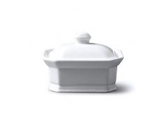 WM Bartleet & Sons Plat pour beurre ou terrine avec couvercle, blanc, 11x8x7cm