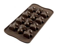 Silikomart 22.115.77.0065 SCG15 Moule pour Chocolat Forme ThÃ¨me Moods 12 CavitÃ©s Silicone Marron