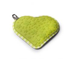 Zeal Silicone Hot Pot de Tapis et Support en Forme de cÅur, Coton, Citron Vert, 20.5Â x 22.5Â x 20.5Â cm