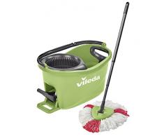 Vileda Turbo EasyWring & Clean Kit de Nettoyage Complet avec Seau Ã©quipÃ© dâUn systÃ¨me dâessorage et Balai Ã Franges Turbo Colors Vert. Vert