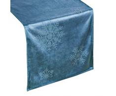 Eurofirany Chemin de Table Nappe Nappe de Noël Bleu Marine 40 x 140 cm