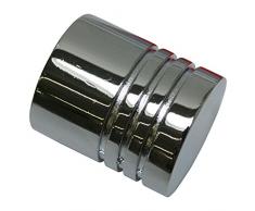 GARDINIA Embouts pour tringle à rideau, 2 embouts cylindre, Série Chicago, Métal, Chromé, Diamètre: 20 mm