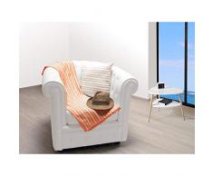 Soleil docre Plaid 130x150 cm COTONADE Corail, Polyester Coton, Orange, 150x130 cm