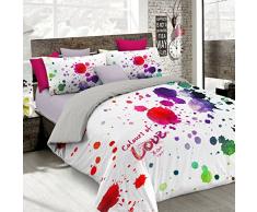 Italian Bed Linen Housse de couette “Ki-Osa”, 100 % Coton, KIO 615, 2 Places