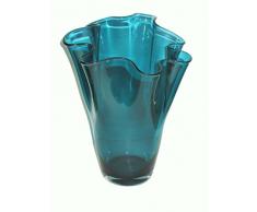 SIGNATURE HOME COLLECTION Vase en Verre soufflé à la Bouche Vase décoratif Vase, Verre, Turquoise, 21 x 21 x 30 cm