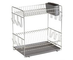 Sauvic 90980 Ãgouttoir à Vaisselle Inoxydable avec Plateau en Gris-Grand