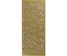 Creativ Company Autocollants, Feuille 10x23 cm, Or, Onnea, 5 Feuille
