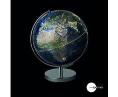 Mascagni Globe terrestre Villes Lumineuses avec Prise USB et Secteur diamÃ¨tre 30 cm Bleu