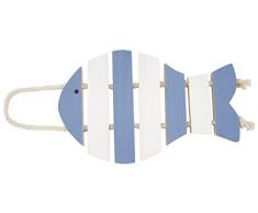 GÃ©nÃ©rique 928 Poisson Dessous de Plat Bois Bleu/Blanc 33 x 16 x 2 cm