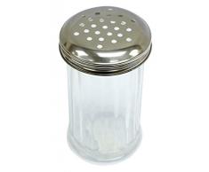 Fackelmann 46883 Saupoudreur Ã Parmesan, Verre, Blanc, 13 x 8 x 8 cm