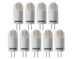 Osram LED STAR / Ampoule Capsule LED, Culot G4, 1,7W Equivalent 20W, 12V, dépolie, Blanc Chaud 2700K, Lot de 9 pièces