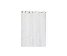 Rideaudiscount Rideau 135x240 cm 8 Oeillets Metallique Style Design Blanc
