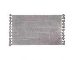 iDesign Tassel tapis de bain doux, sortie de douche rectangulaire en coton, gris
