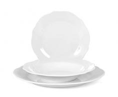 H&H 730641 Annabelle Service de table 18 piÃ¨ces, porcelaine, blanc