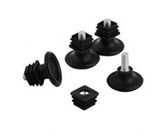 Sourcingmap Pieds Mise Ã Niveau Chaise bondes Bouchons 20 x 20mm Noir Tube carrÃ© InsÃ¨re 4 Jeux