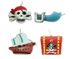 PME CA004 Lot de 4 Bougies, Plastique, Multicolore, 4 x 1,5 x 4 cm