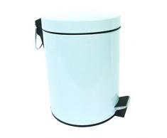 MSV 100015 Poubelle mÃ©tal Blanche 30L, Acier, Blanc, 29,5 cm