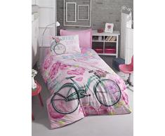 Cotton Box Parure de lit pour Enfant 160 x 220 cm Pink Fuchsia Green Blue