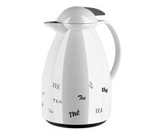 Emsa 501528 TANGO Pichet isotherme, fermeture Quick Tip, 1 Litre, 100% hermÃ©tique, blanc/thÃ©