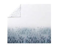 ESSIX Songe dhiver Housse de Couette, Satin de Coton, Bleu Glacier, 240 x 220 cm