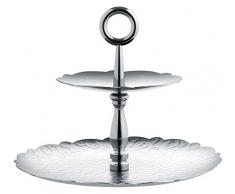 Alessi Mw52/2 Dressed for X-mas Surtout à Deux Éléments en Acier Inoxydable, Argenté, Décoration en Relief