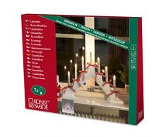 Konstsmide 2227-255 Chandelier Bois IntÃ©rieur 230 V 7 Lampes Claires Blanc LaquÃ©/Affilage Blanc/Rouge CÃ¢ble Blanc