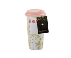 LITTLE MERMAID UT-DI06122 Lidded Mug, Porcelain, Multicolour, 16oz
