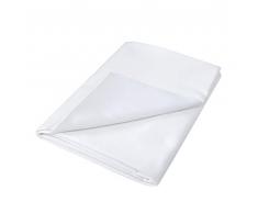 Peacock Blue Hotel Paramount Drap Plat, 100% Coton Ã©gyptien 1000 Fils, Blanc, Double