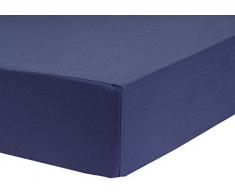 Soleil docre 617823 Drap Housse Pour Lit ÃÂ TÃÂªte et Pied Relevable Coton Bleu 160 x 200 cm