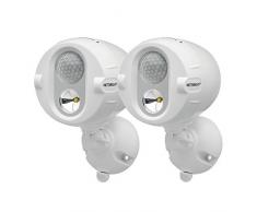 Mr Beams MBN342 NetBright 200 lm LED sans fil Ã dÃ©tecteur de mouvement active pÃ©rimÃ¨tre Spot Lot de 2 Blanc