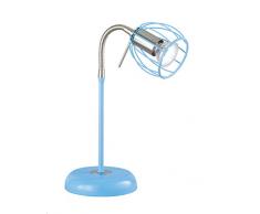 Reality, Lampe de table, Evian 1xGU10, max.28,0 W Corps: metal, Bleu L:13,0cm, H:30,0cm, P:28,0cm IP20,Interrupteur de cordon,Flexible