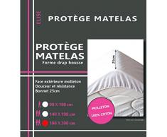 LOVELY CASA Protège Matelas Hypoallergenic, Coton, Molleton, 200x160x10 cm