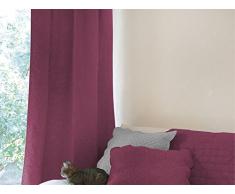 Soleil docre Rideau boutis Ã Pattes en Coton Prune, Violet, 140 x 250 cm