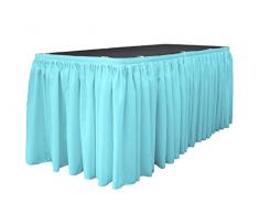 La Jupe de Table en Popeline en Lin avec 20Â l-Clips, Polyester, Turquoise Clair, 21Â cm x 29Â , Lot de 21