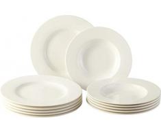 vivo by Villeroy & Boch Group Basic Service de table, 12 piÃ¨ces, Porcelaine Premium, Blanc