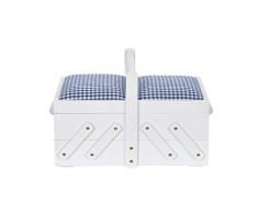 Prym 612577 Boîte à couture en bois S Blanc avec tissu