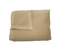 Comptoir du Linge CCOURT18CR La Courtelle Couverture Double Face Acrylique Crème 220 x 180 cm