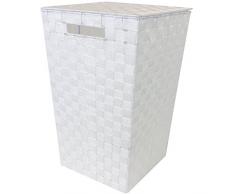 JVL Panier Ã Linge avec poignÃ©es Blanc
