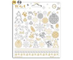 Toga Bombay Or et Argent Stickers Noël, taille unique