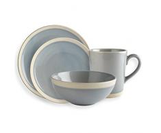 Fairmont & Main Ciel Ãléments de Table, en céramique, Bleu, 16 pièces