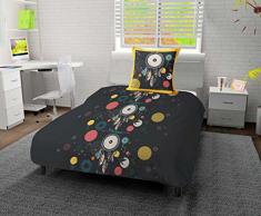 Soleil docre Reves Parure de Couette, Polyester, Gris, 140x200 cm