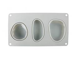 Rayher Moule en silicone Pierres grand, Blanc